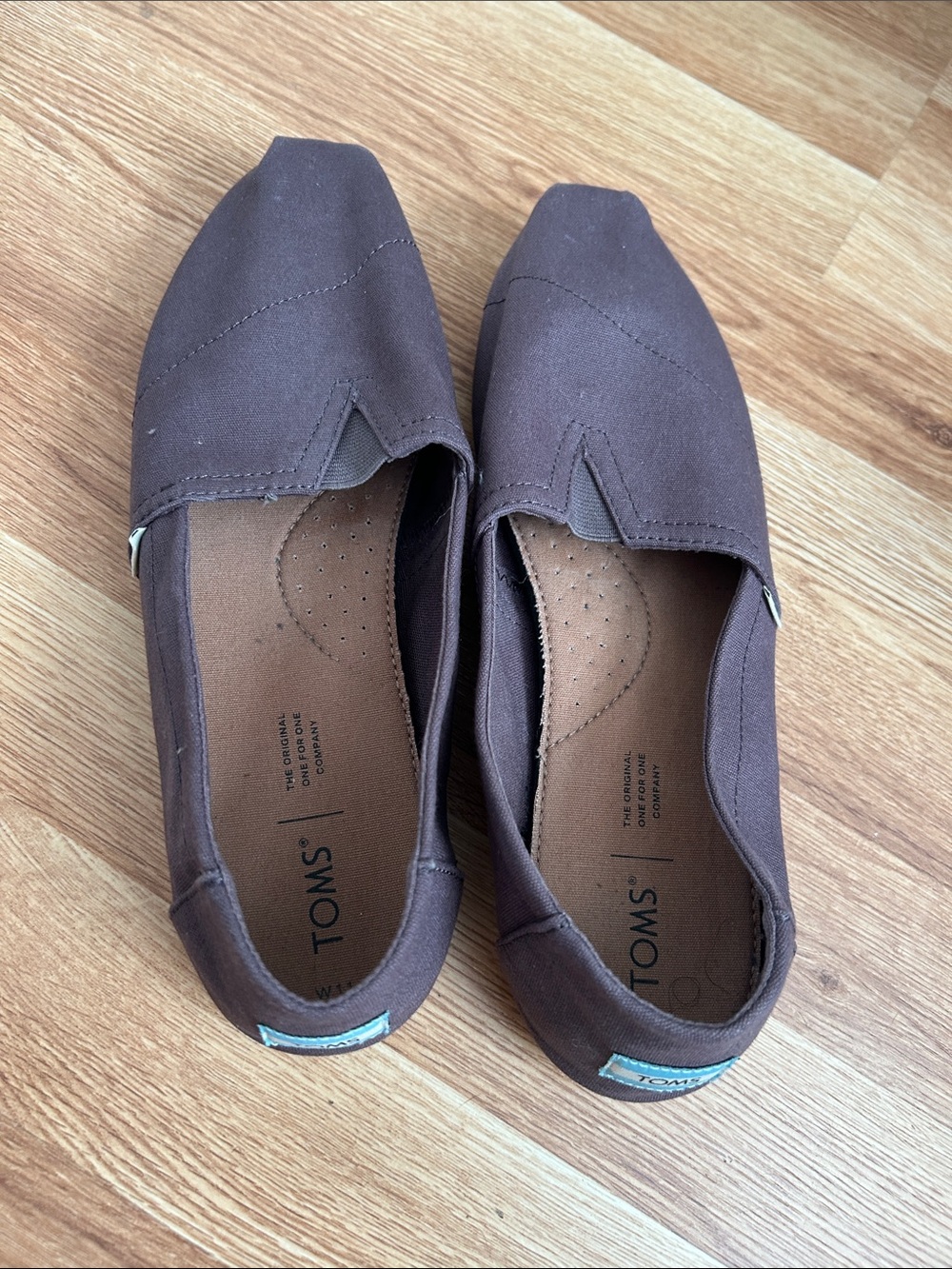Toms Brown Canvas Slip-On Shoes